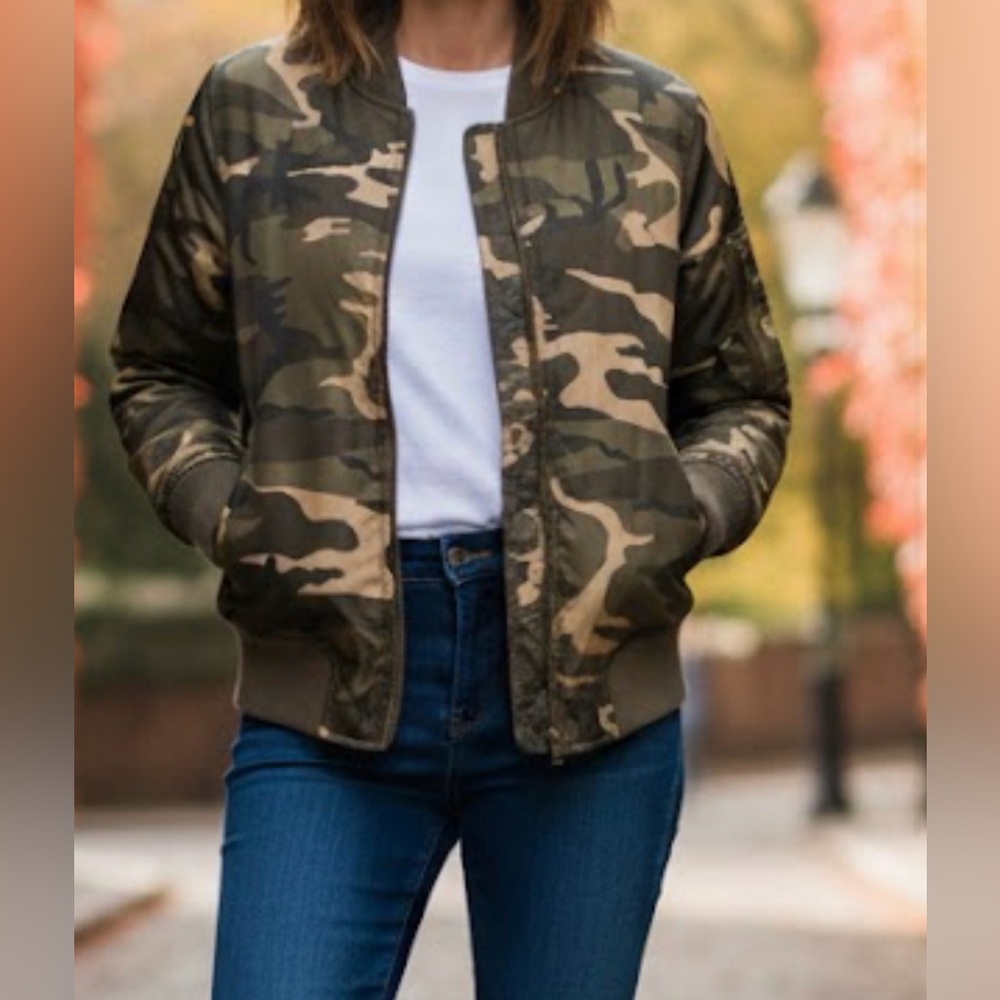 B Sweet Clothing Co Women’s Camouflage Bomber Jacket